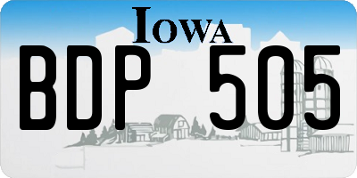 IA license plate BDP505