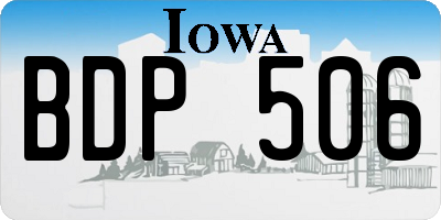IA license plate BDP506