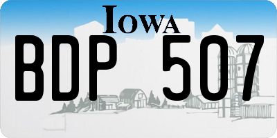 IA license plate BDP507