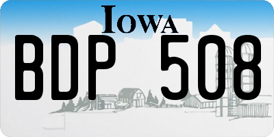 IA license plate BDP508