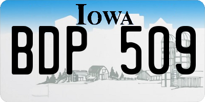 IA license plate BDP509