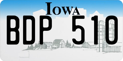 IA license plate BDP510