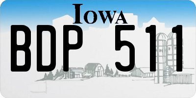 IA license plate BDP511
