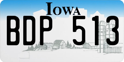 IA license plate BDP513