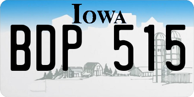 IA license plate BDP515