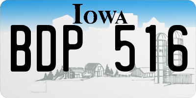 IA license plate BDP516