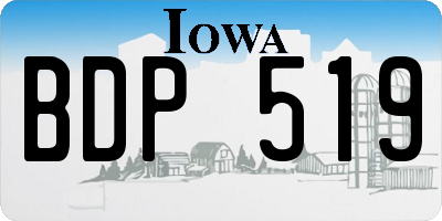 IA license plate BDP519