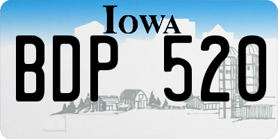 IA license plate BDP520