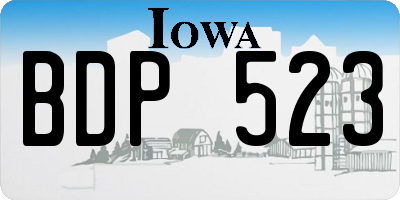 IA license plate BDP523