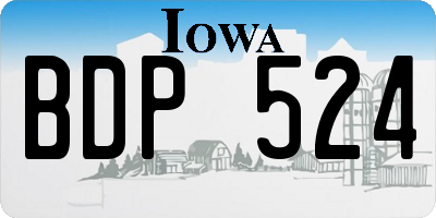 IA license plate BDP524