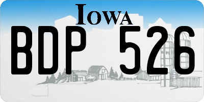 IA license plate BDP526