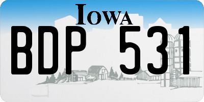 IA license plate BDP531