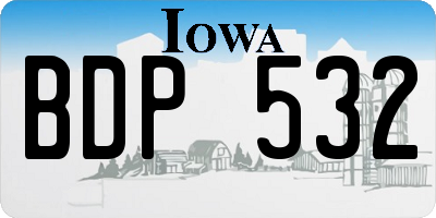 IA license plate BDP532
