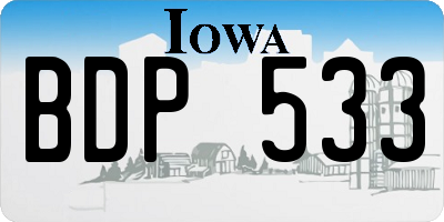 IA license plate BDP533