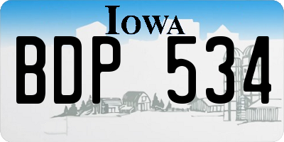 IA license plate BDP534