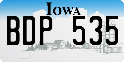 IA license plate BDP535