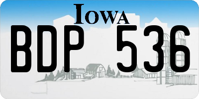 IA license plate BDP536