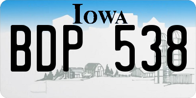 IA license plate BDP538