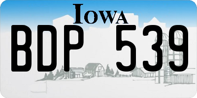 IA license plate BDP539