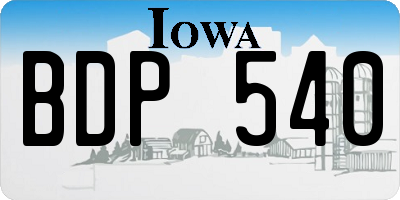 IA license plate BDP540