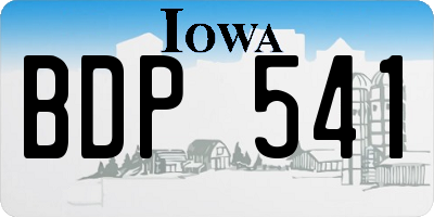 IA license plate BDP541