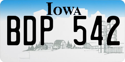 IA license plate BDP542