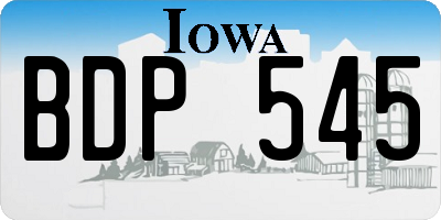 IA license plate BDP545