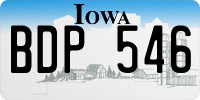 IA license plate BDP546