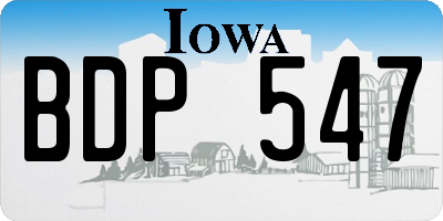 IA license plate BDP547