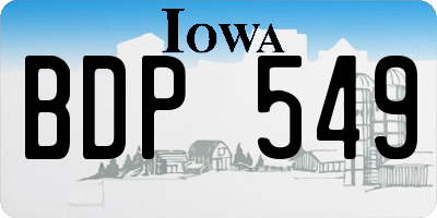IA license plate BDP549