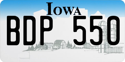 IA license plate BDP550