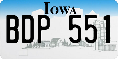 IA license plate BDP551