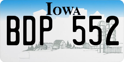 IA license plate BDP552