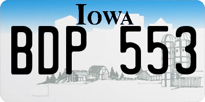 IA license plate BDP553