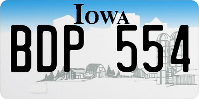 IA license plate BDP554