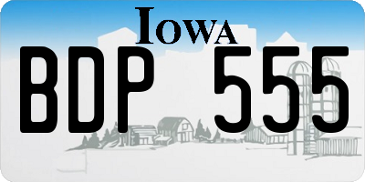 IA license plate BDP555