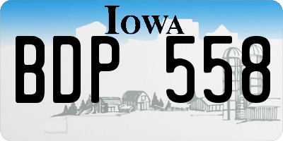 IA license plate BDP558