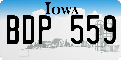 IA license plate BDP559