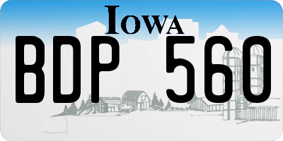IA license plate BDP560