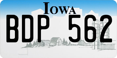 IA license plate BDP562
