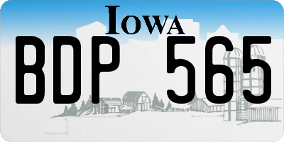 IA license plate BDP565