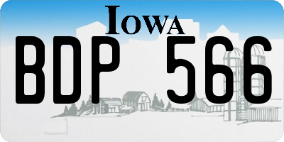 IA license plate BDP566