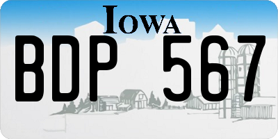 IA license plate BDP567