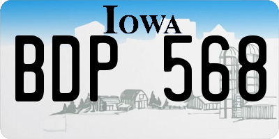 IA license plate BDP568