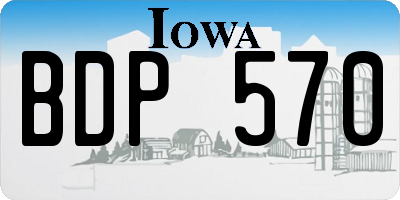 IA license plate BDP570