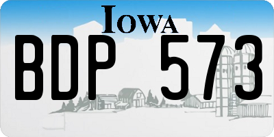 IA license plate BDP573
