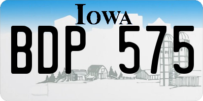 IA license plate BDP575