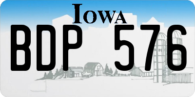 IA license plate BDP576