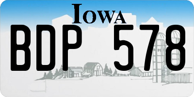 IA license plate BDP578