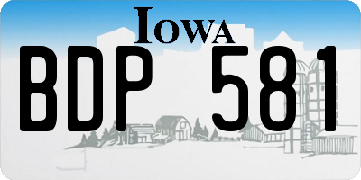 IA license plate BDP581